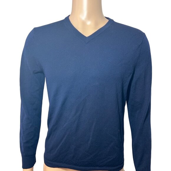 Gap Men’s Sweater M Navy Blue Vintage Long Sleeve V-Neck Classic Preppy Casual - Picture 1 of 11